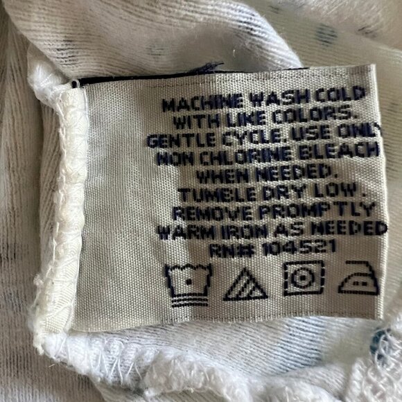 Basic Editions Ribbed White & Blue Flower Lace Trim Baby Tee - Picture 6 of 6